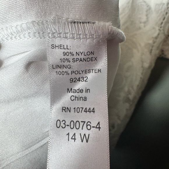 Jessica London Women's Plus Size Stretch Lace Shift Dress White Size 14W‎ - Picture 3 of 5